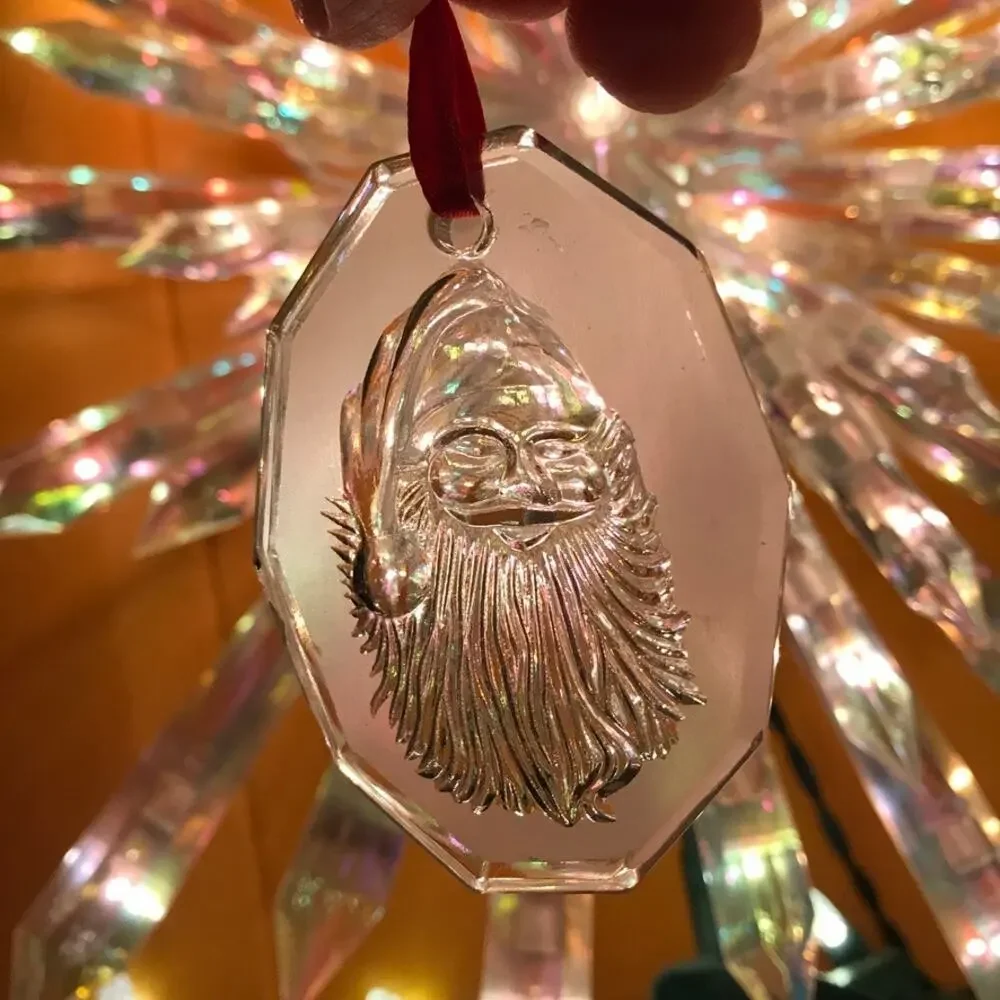 VTG Crystal Brands of Ireland Crystal Christmas Ornament - Santa Claus